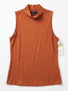 1 State Step Into Fall Mock Neck Sleeveless Shell